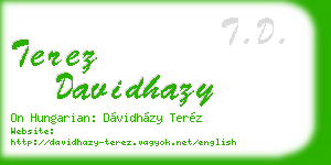 terez davidhazy business card
